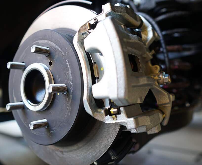 Brake service on a car lift